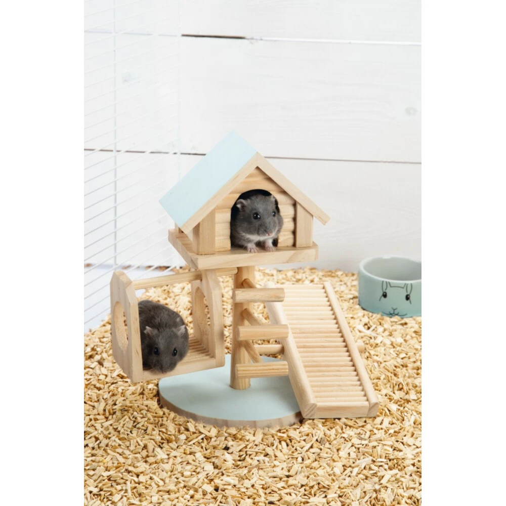 Beeztees Speelhuis Lovy Hout - Mint 4 Beeztees Speelhuis Lovy Hout - Mint - Afbeelding 2