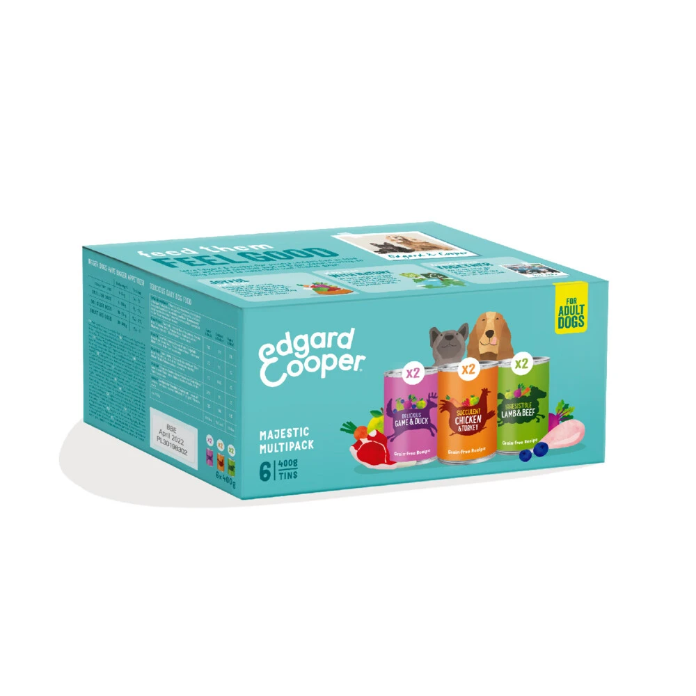 Edgard & Cooper Hondenvoer Multipack Kip - Wild - Lam 3 Edgard & Cooper Hondenvoer Multipack Kip - Wild - Lam