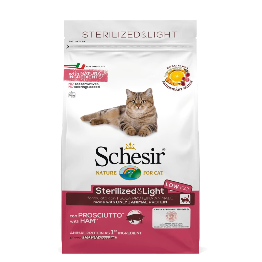 Schesir Kattenvoer Dry Sterilized Ham 3 Schesir Kattenvoer Dry Sterilized Ham