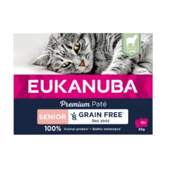 4x Eukanuba Lams Pate Graanvrij Senior Kat Multi-Pack