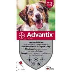 Advantix Spot On 250 Anti Vlooien En Teken Druppels Hond 10 - 25 Kg