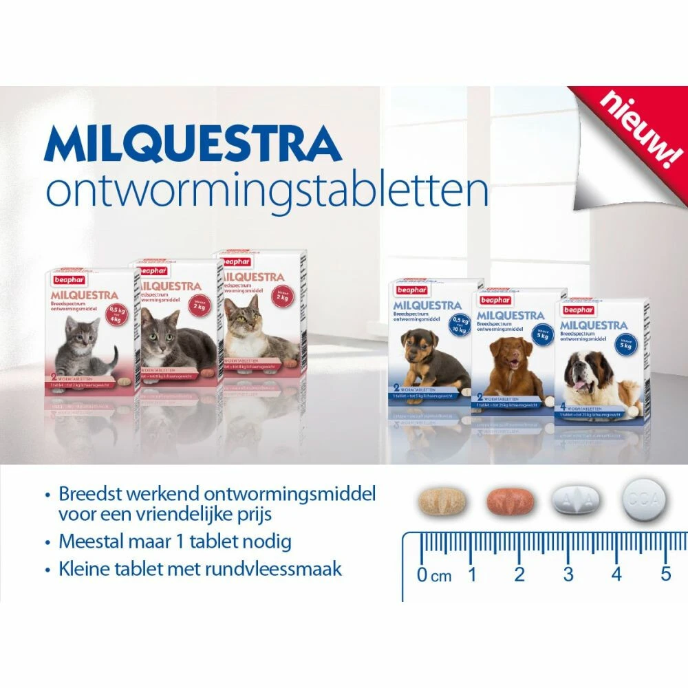 Beaphar Milquestra Ontworming Tabletten Hond 5-50kg 5 Beaphar Milquestra Ontworming Tabletten Hond 5-50kg - Afbeelding 3