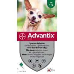 Advantix Spot On 40 Anti Vlooien En Teken Druppels Hond 0 - 4 Kg
