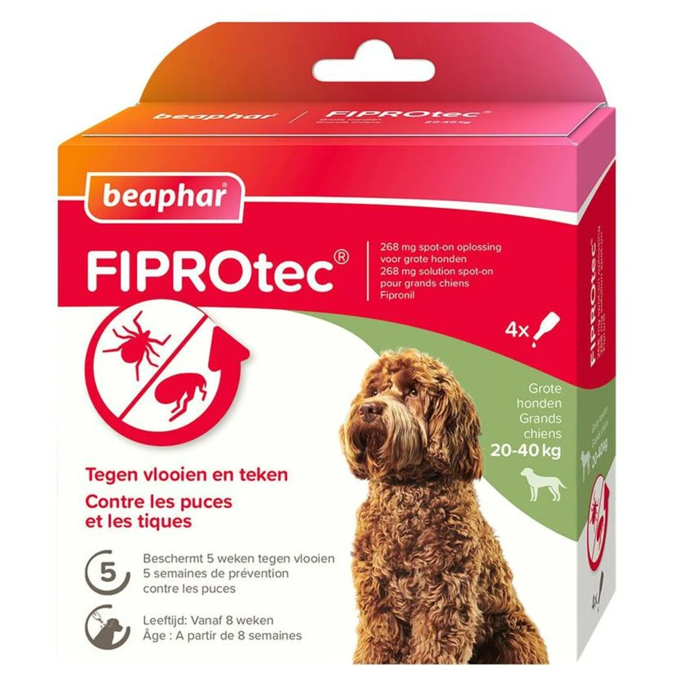 Beaphar Fiprotec Anti Vlooien En Teken Druppels Hond 20 - 40 Kg 3 Beaphar Fiprotec Anti Vlooien En Teken Druppels Hond 20 - 40 Kg